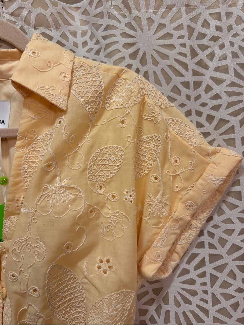Sam Edelman Butter Yellow Eyelet Midi Dress - Picture 4 of 10